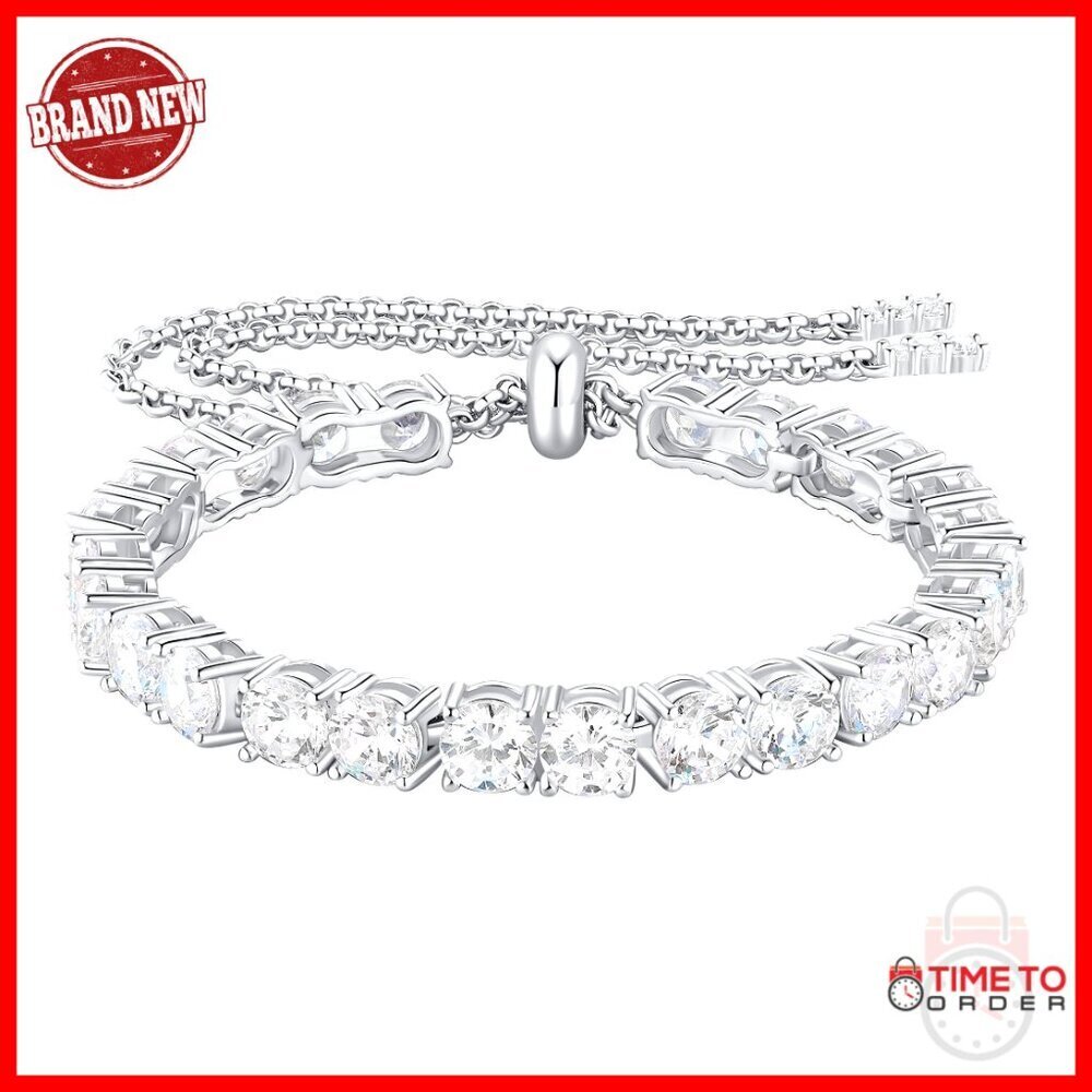 Moissanite Tennis Bracelet 3.56 Carats 18K White Gold Plated Adjustable